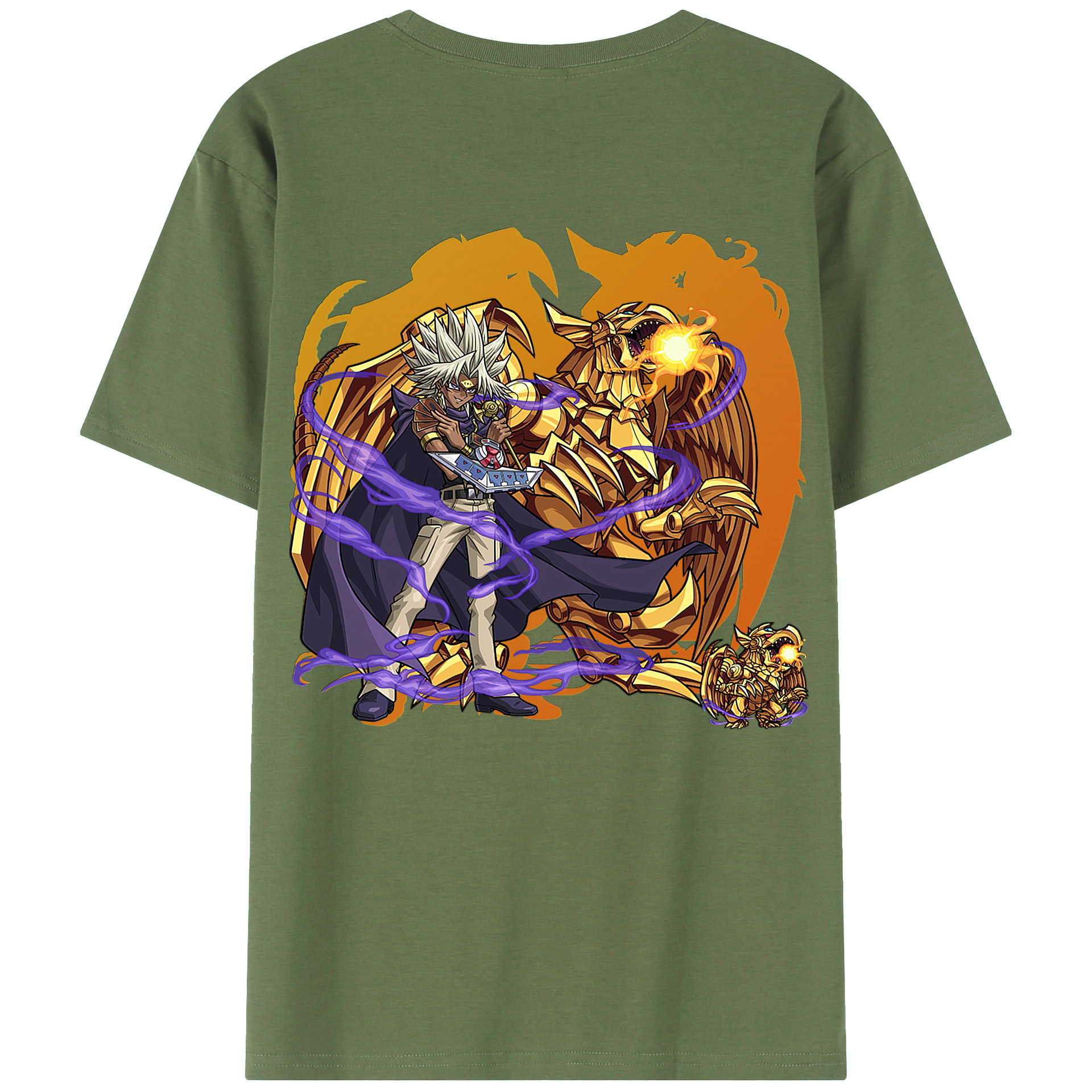 （画像用） 遊☆戯☆王 Yu-Gi-Oh! 綿100％ メンズ半袖Tシャツ（バックプリント） 通気性